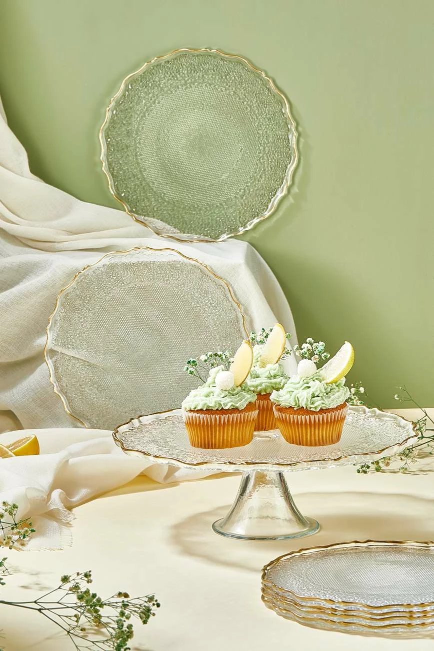 Set pjatash ëmbëlsirash (7 copë), Hermia Goblen, transparent