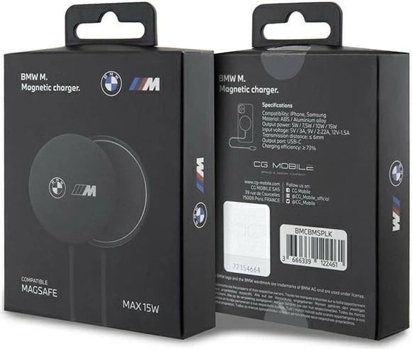 Karikues pa tela MagSafe, BMW M Edition BMW000636 15W Qi USB-C, i zi