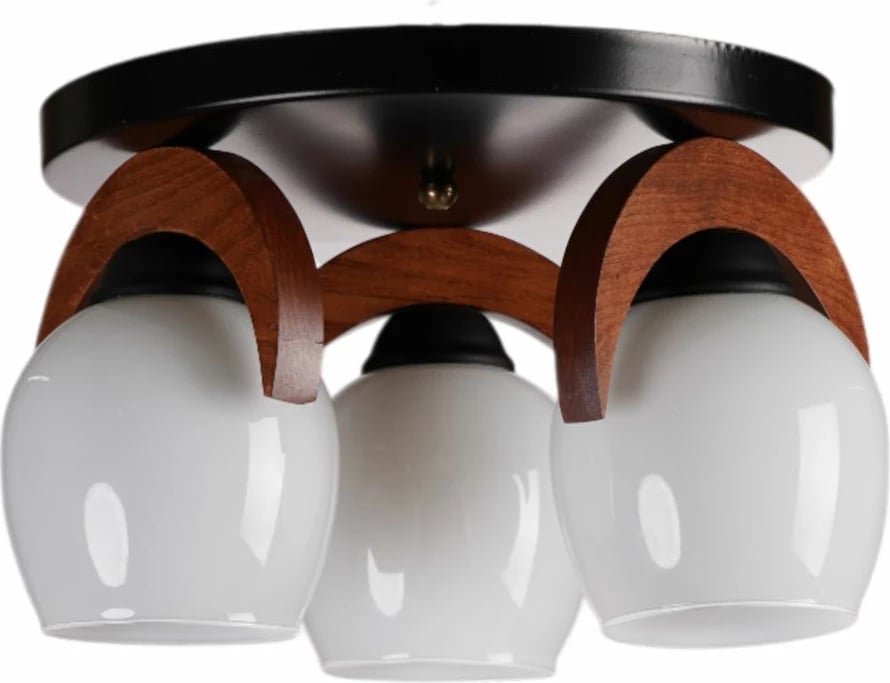 Llambë tavani Opviq, 9004-3, metal dhe dru, ngjyrë e bardhë, arre, e zezë Llambë tavani Opviq, 9004-3, metal dhe dru, ngjyrë e bardhë, arre, e zezë