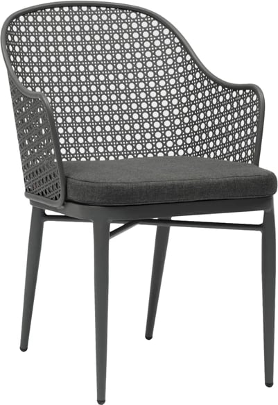 Karrige alumini OREGO FH6268.01, kornizë dhe jastëk ngjyrë gri e errët, 58x55x83H cm