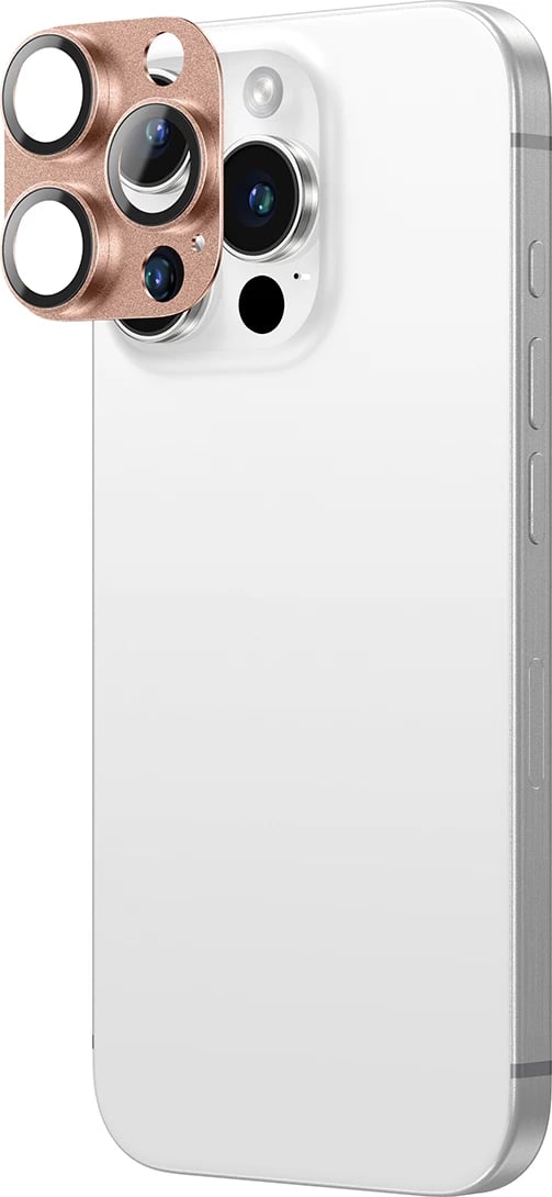 Mbrojtës kamerë AmazingThing Aviation-Grade Alloy me xham të temperuar për iPhone 16 Pro / 16 Pro Max, rozë e artë