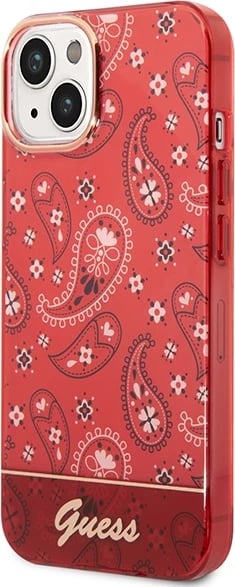 Mbështjellës Guess Bandana Paisley për iPhone 14 Plus 6.7", i kuq, hardcase