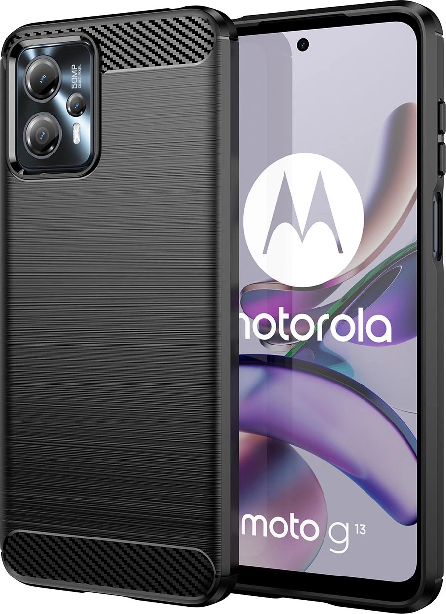 Mbështjellës Hurtel Carbon Case për Motorola Moto G53/G13, TPU, i zi