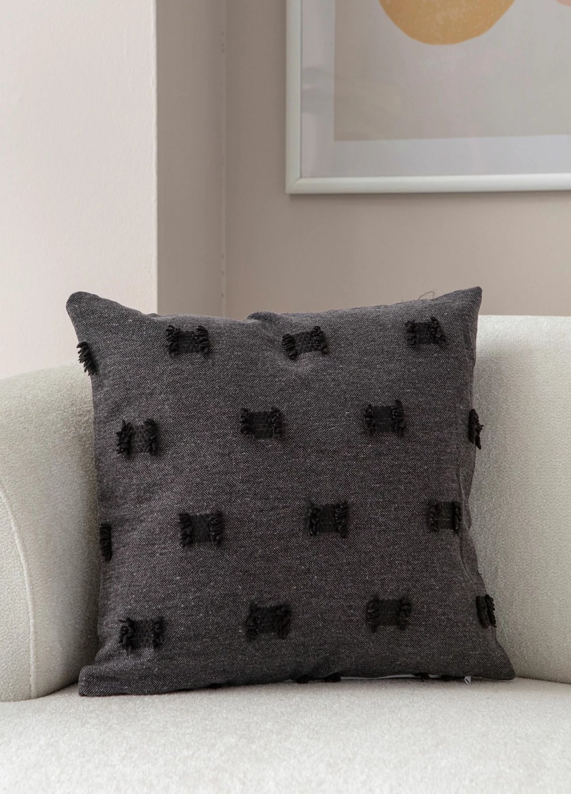 Jastëk mbulesë, Evila Originals, Tuffet, e zezë v3