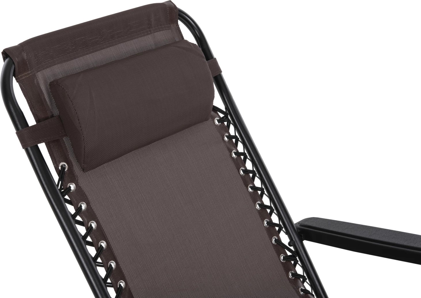 Karrige relaksuese COMPANION, tekstilene kafe, metal i zi, FH5095.13, 67x145x110cm, set prej 2 copë