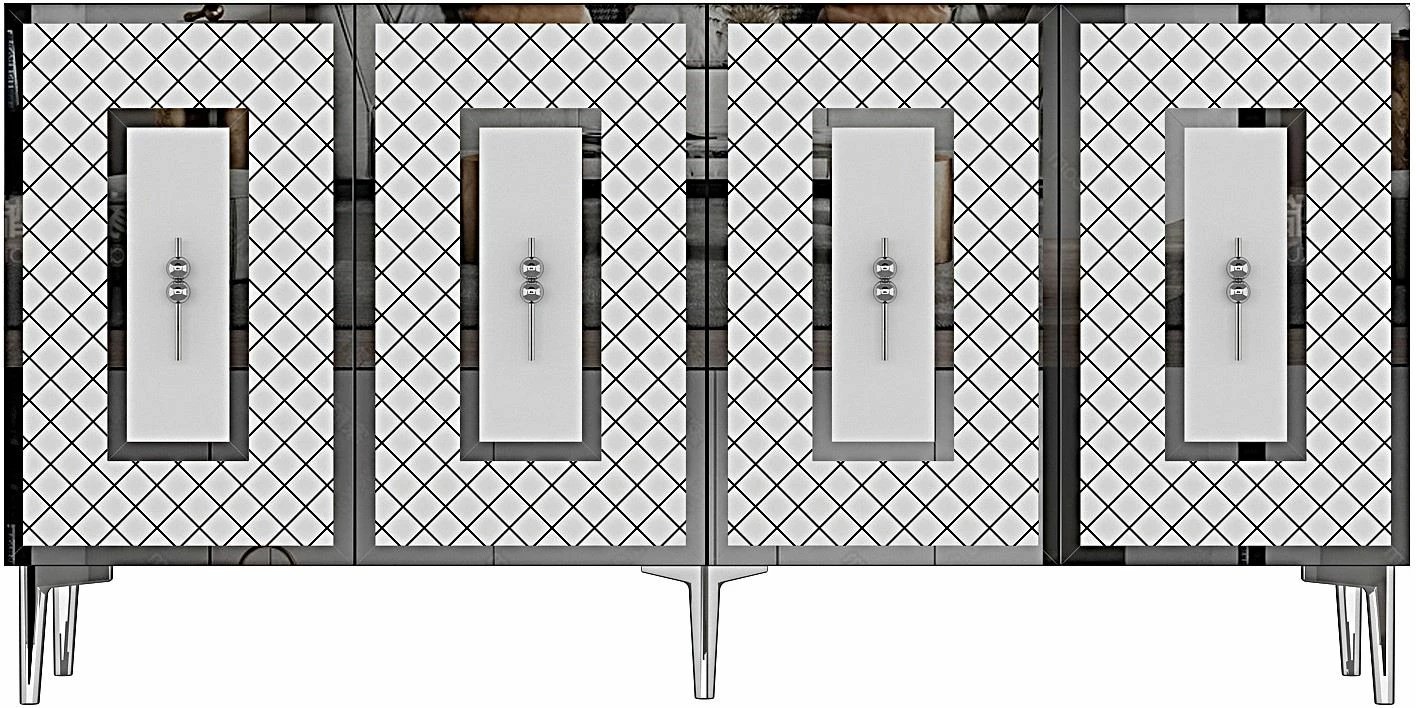 Konsol Skye Decor, Puma 150, e bardhë, argjend