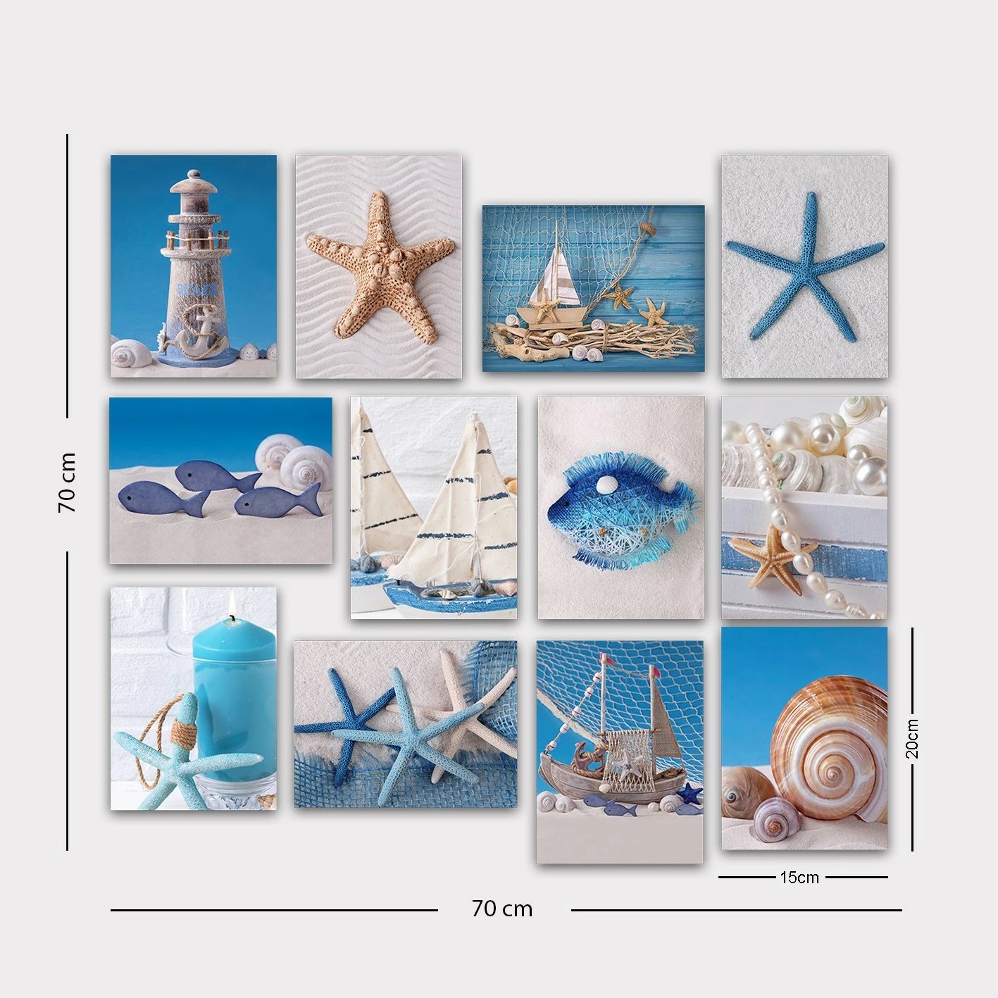 Piktura dekorative MDF (12 copë), shumëngjyrëshe, Wallity, 12MDF30YS