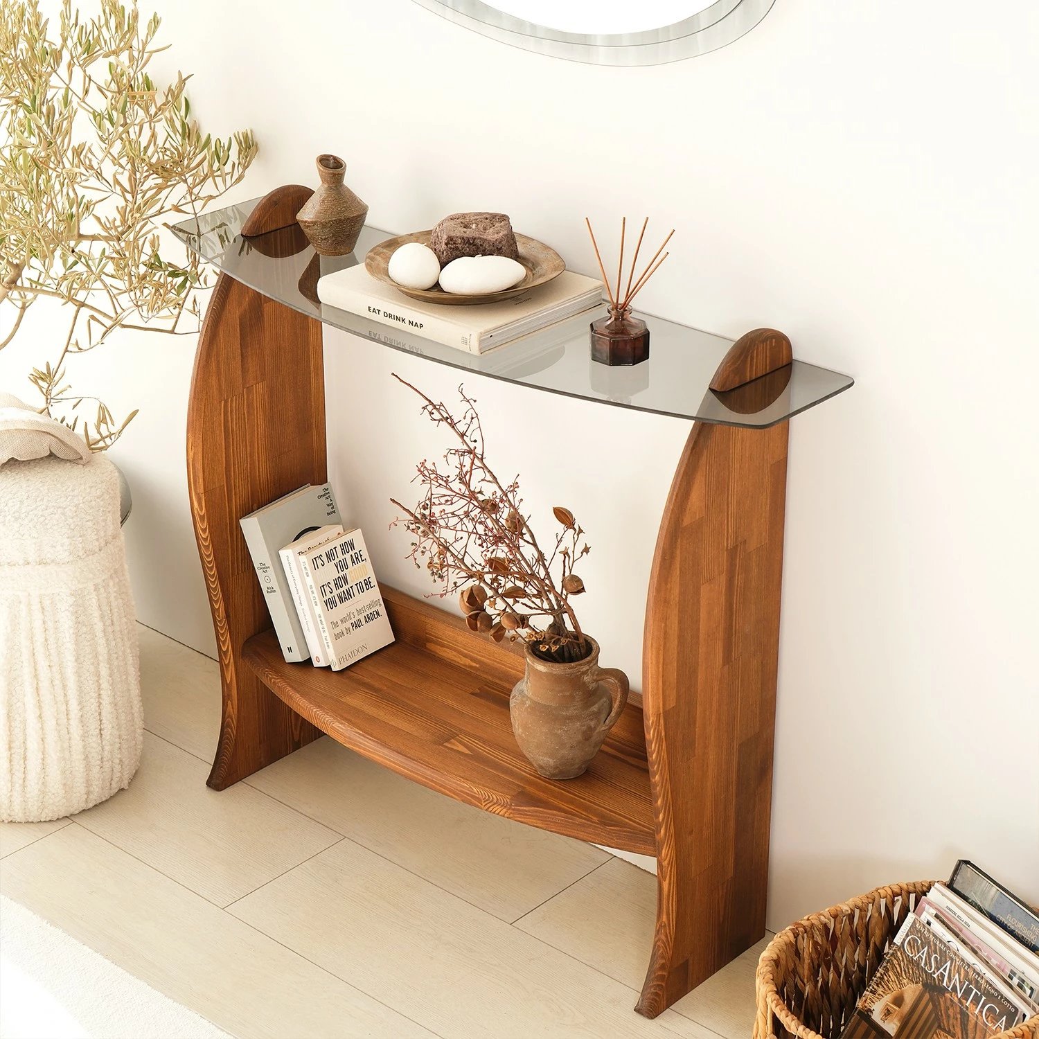 Komodë Skye Decor, ngjyrë kështjellë, fume