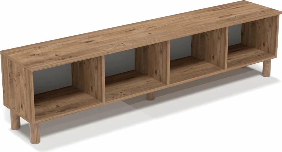 Komodë TV Skye Decor, ngjyrë pishë Atlantike dhe e bardhë, Norvella