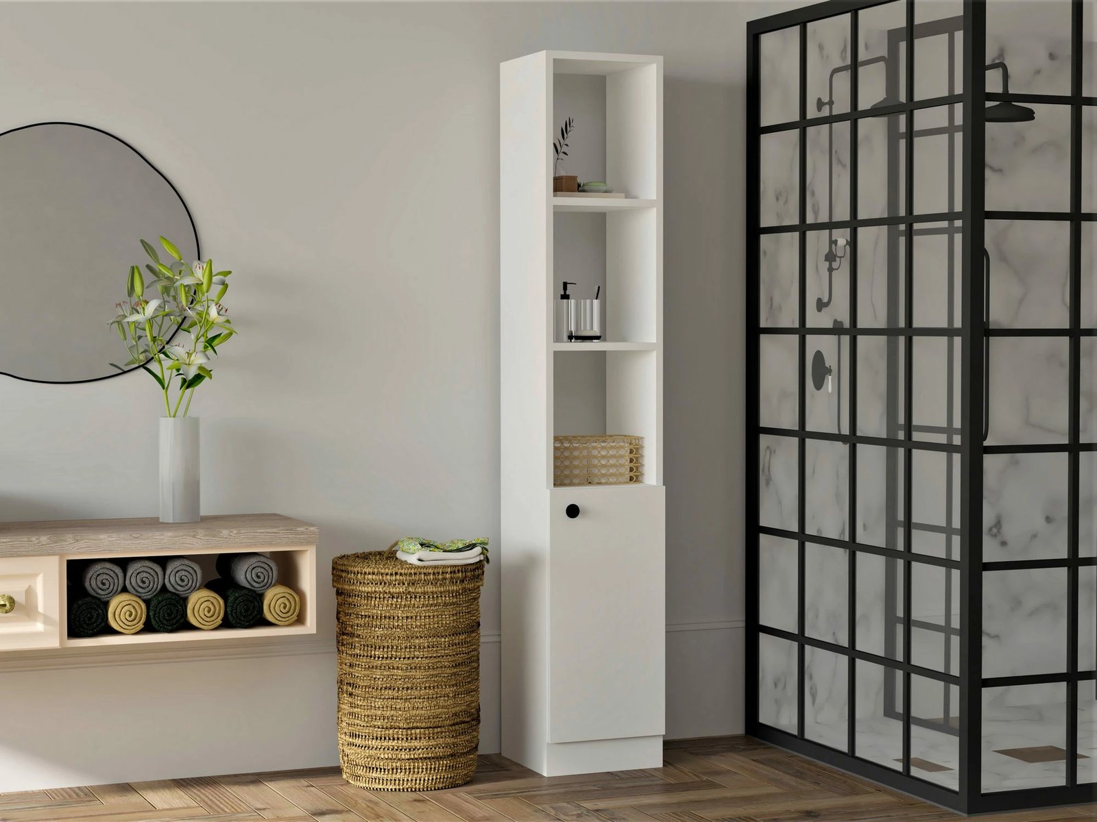 Dollap banjoje Hanah Home, Trend, i bardhë