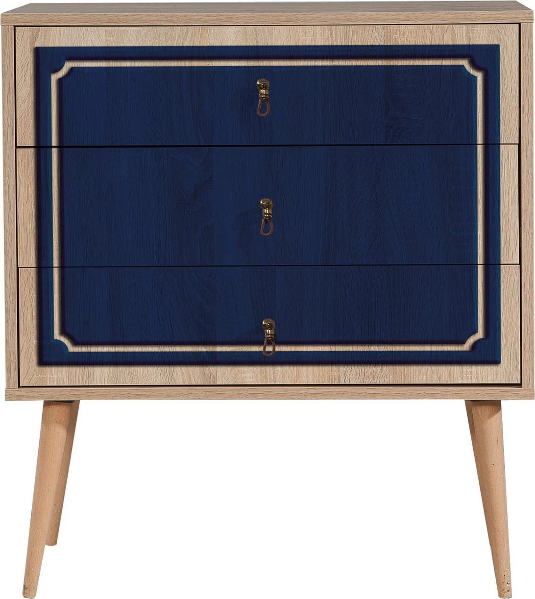 Komodë Hanah Home, Trio - 620, ngjyrë lisi Sonoma, 3 sirtarë