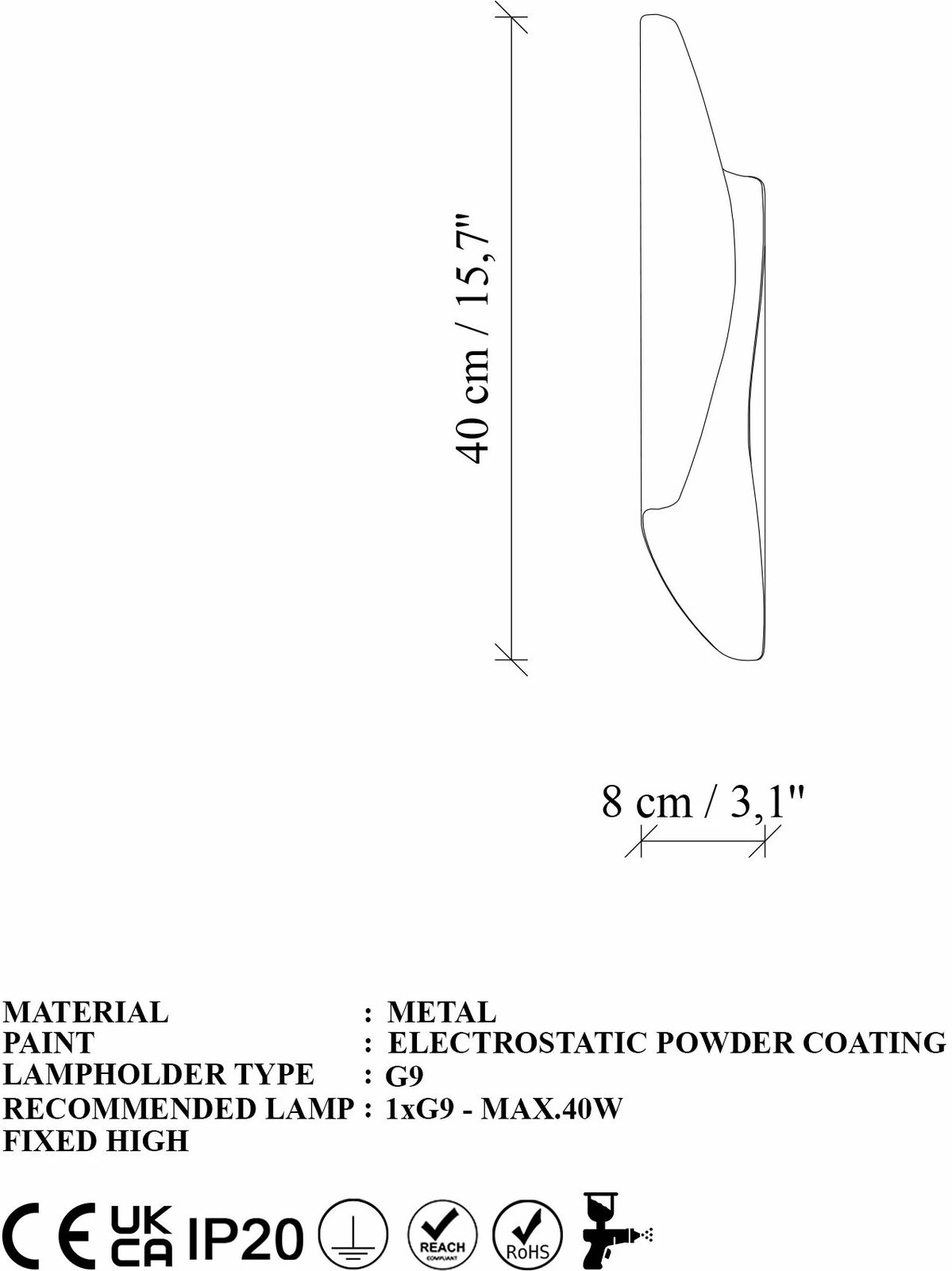 Llambë muri Opviq, Flare - 15357, ngjyrë ari