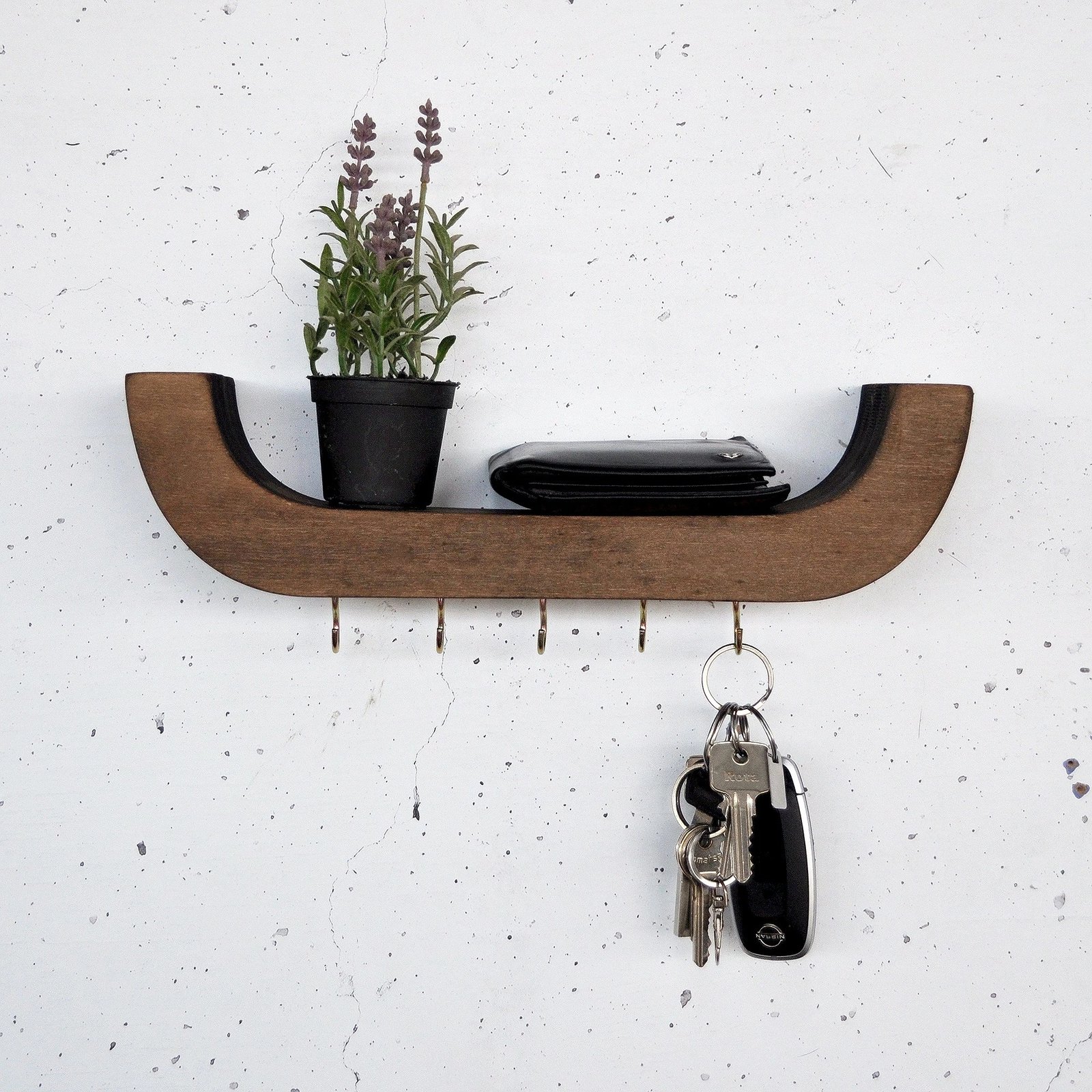 Raft dekorativ prej druri për mur, Hanah Home, Raf289