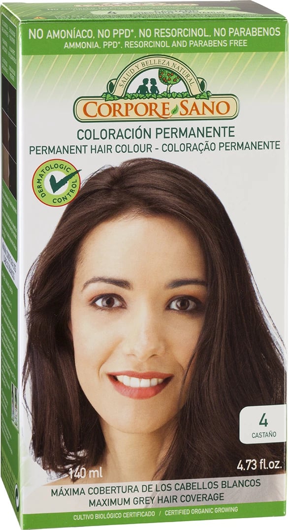 Ngjyrë për flokë CORPORE Tinte 4 Castaño unisex 140ml