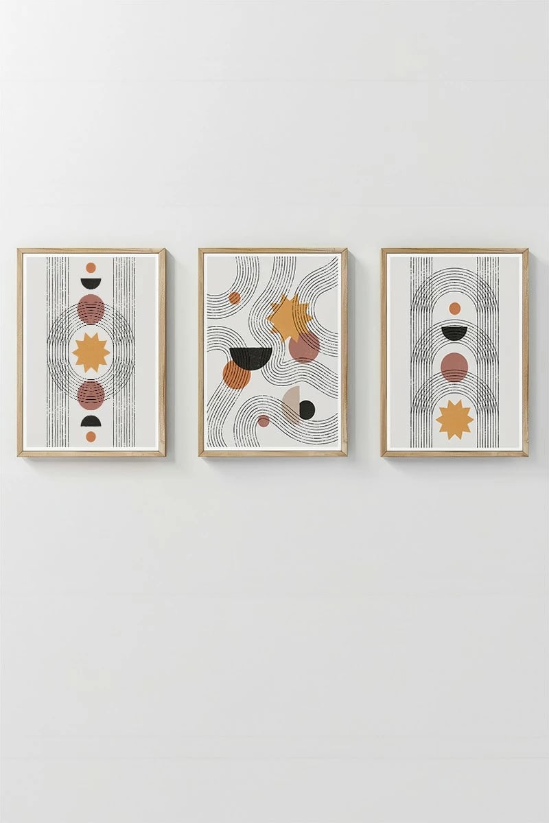 Pikturë dekorative me kornizë (3 copë), Wallity, 3Dartsohoset111