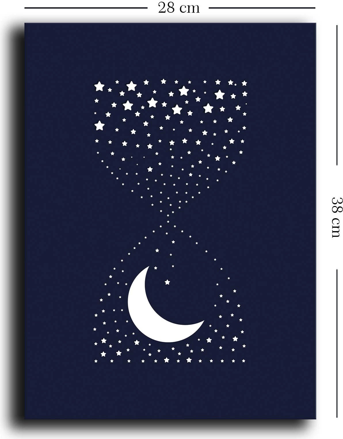 Pikturë dekorative në kanavacë, Wallity, 2838COC-003, blu e errët, e bardhë, 28x38cm