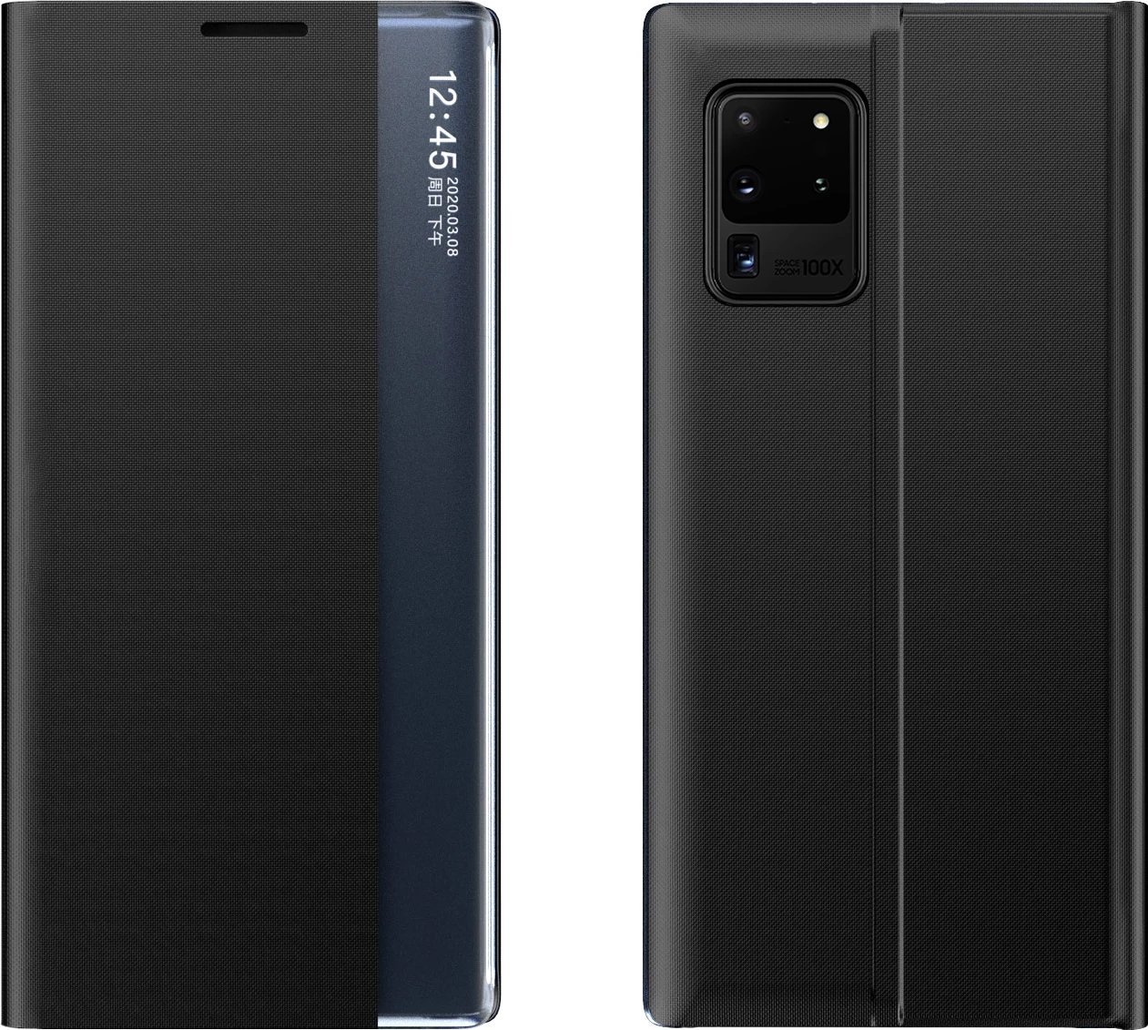 Mbështjellës Hurtel për Samsung Galaxy A53 5G, me kapak dhe stand, i zi