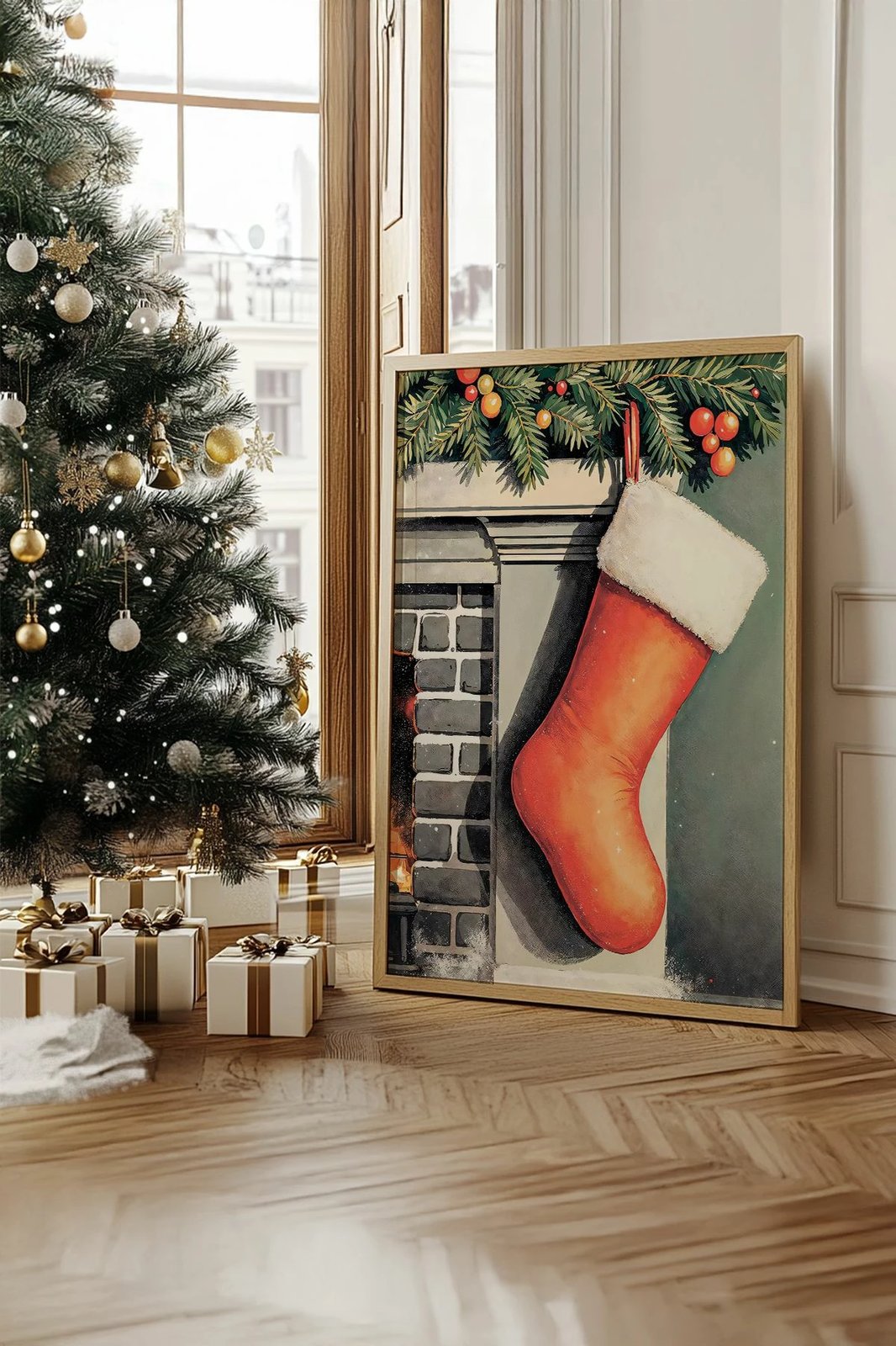 Pikturë dekorative me kornizë, shumëngjyrëshe, Wallity, Nwyearsngmdl5, 33x48cm