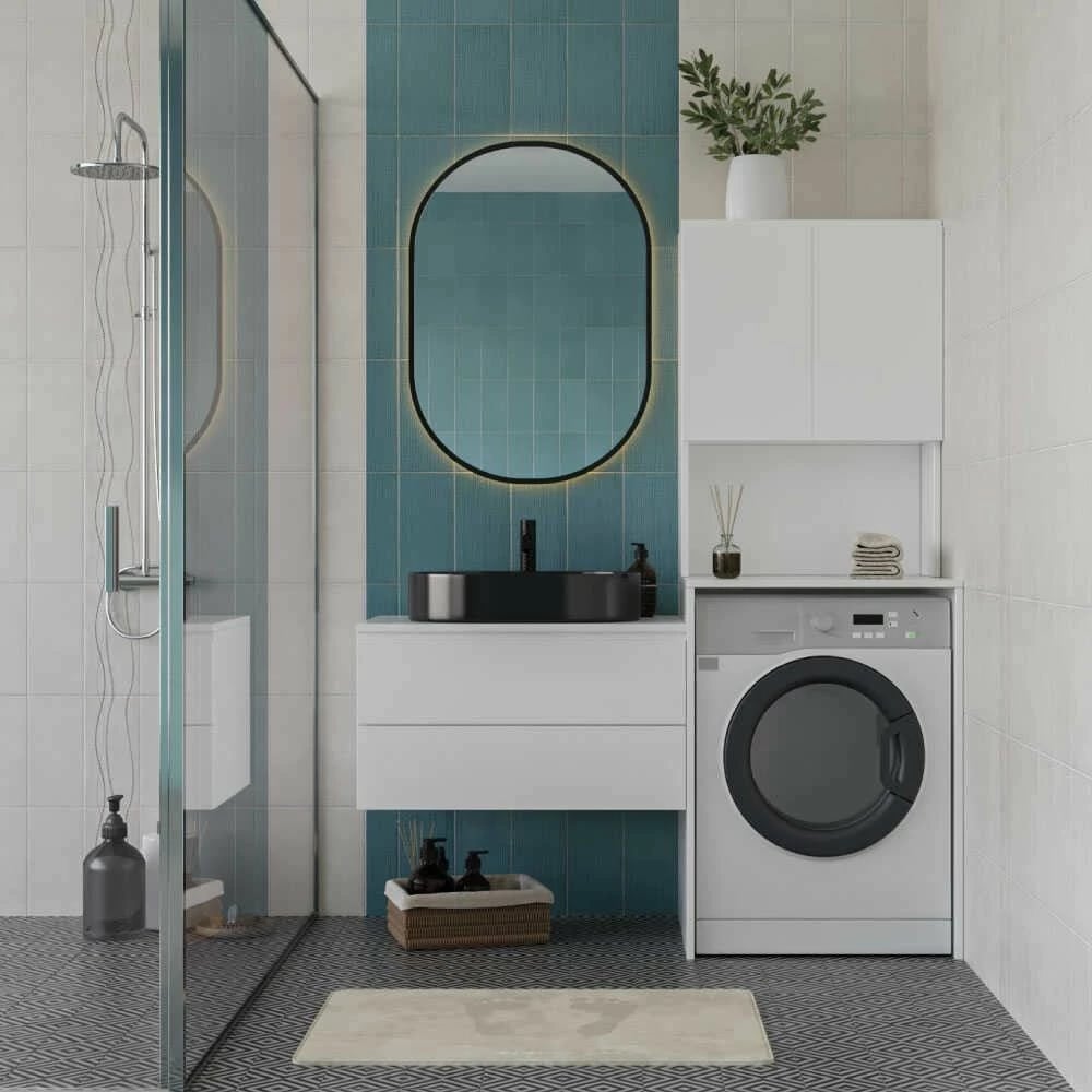 Dollap për lavatriçe, ngjyrë e bardhë, Skye Decor, Adr-482-Bb-1