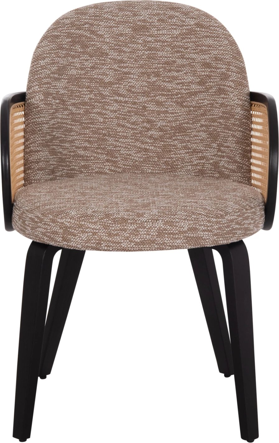 Karrige ngrënieje BECKER, dru i zi, stof kafe, 54x62x79cm