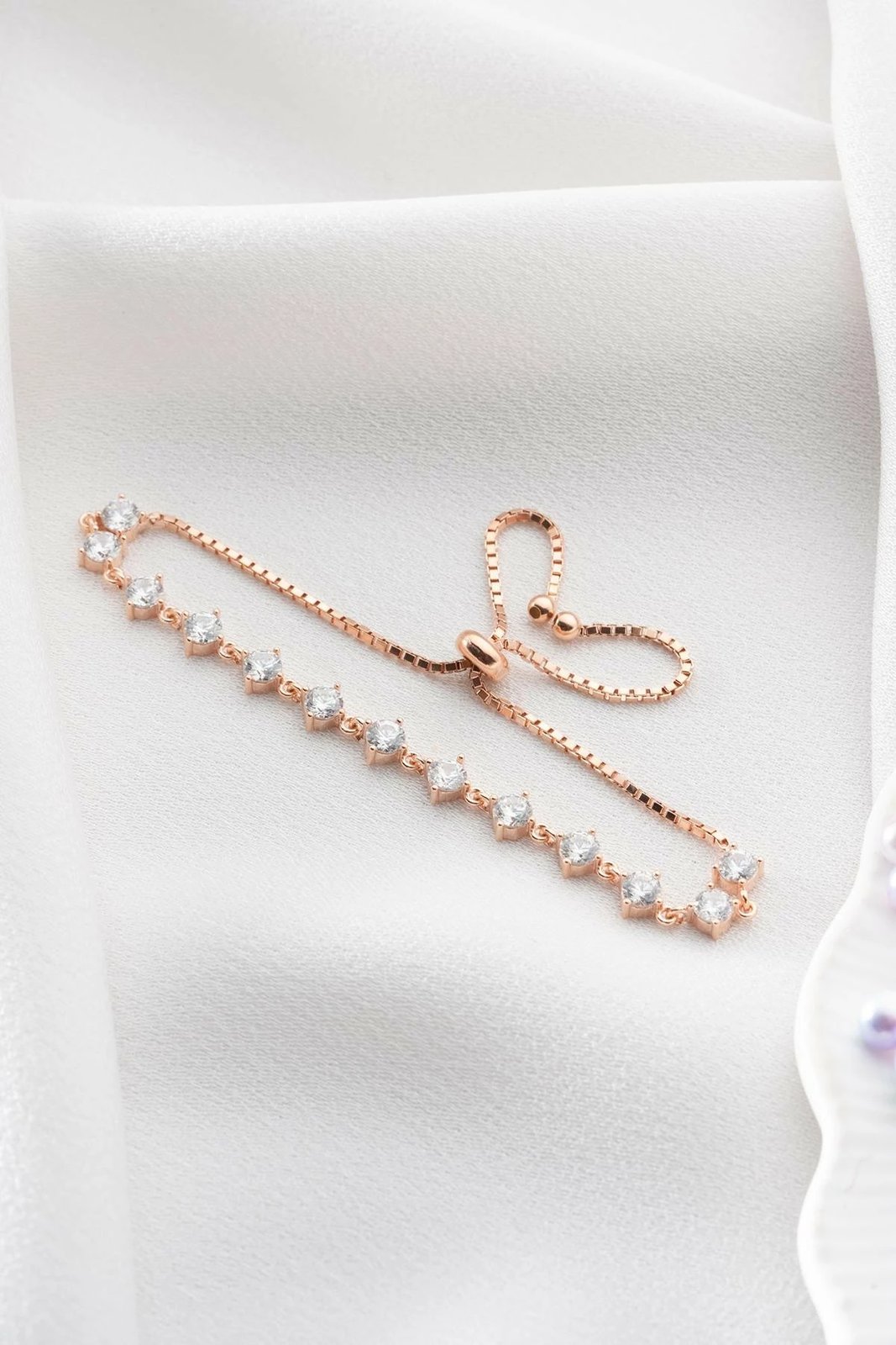 Byzylyk argjendi Jumeon, ngjyrë rozë dhe e bardhë, NRZ999376