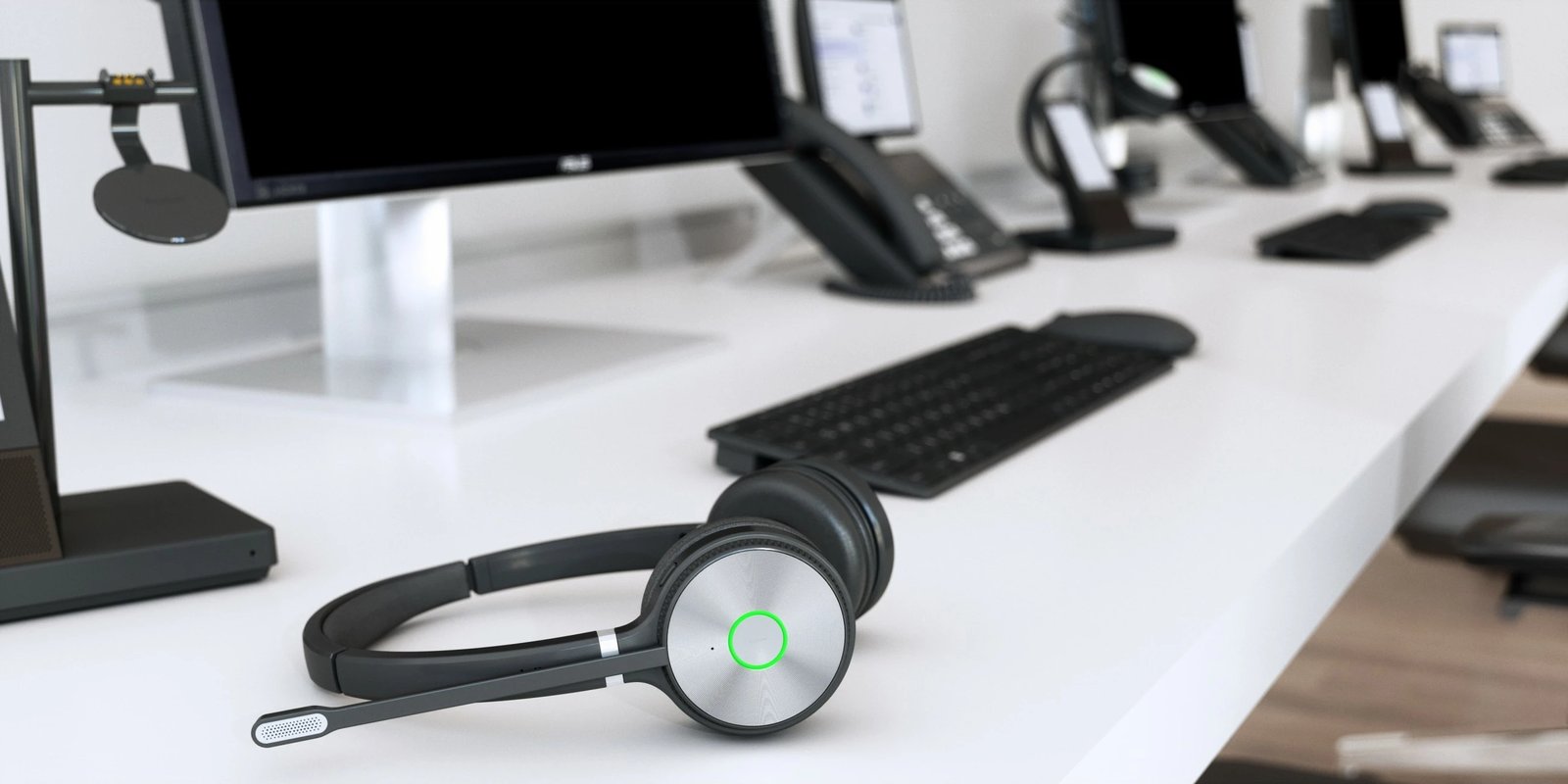 Kufje pa tela Yealink WH66 Dual UC-DECT, Zyrë/Qendra thirrjesh, e zezë Kufje pa tela Yealink WH66 Dual UC-DECT, Zyrë/Qendra thirrjesh, e zezë