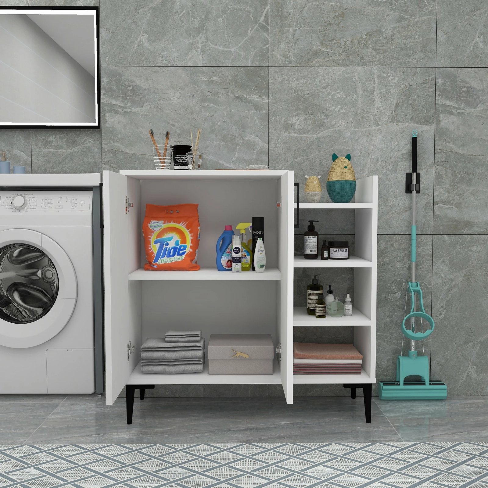 Dollap multifunksional Hanah Home, Leskar, i bardhë