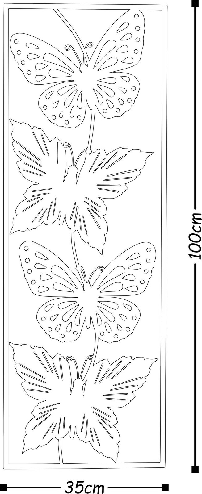 Aksesor dekorativ metalik për mur, flutur, Wallity