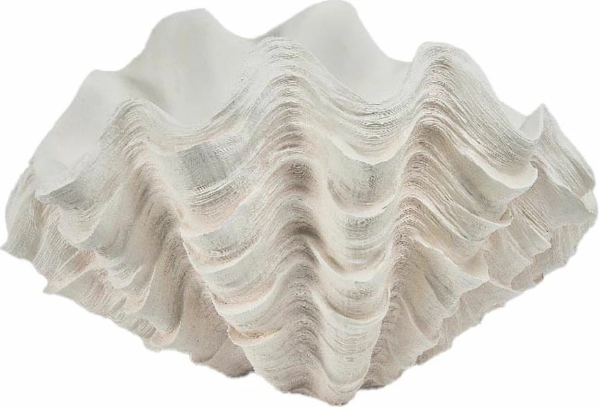 Vazo dekorative CORALIA, teksturë korali, rezinë, ngjyrë e bardhë e zbehtë, 48.5x32x28.5cm