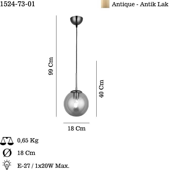 Llambë tavani Opviq, Polıno - 73-01, ngjyrë antike
