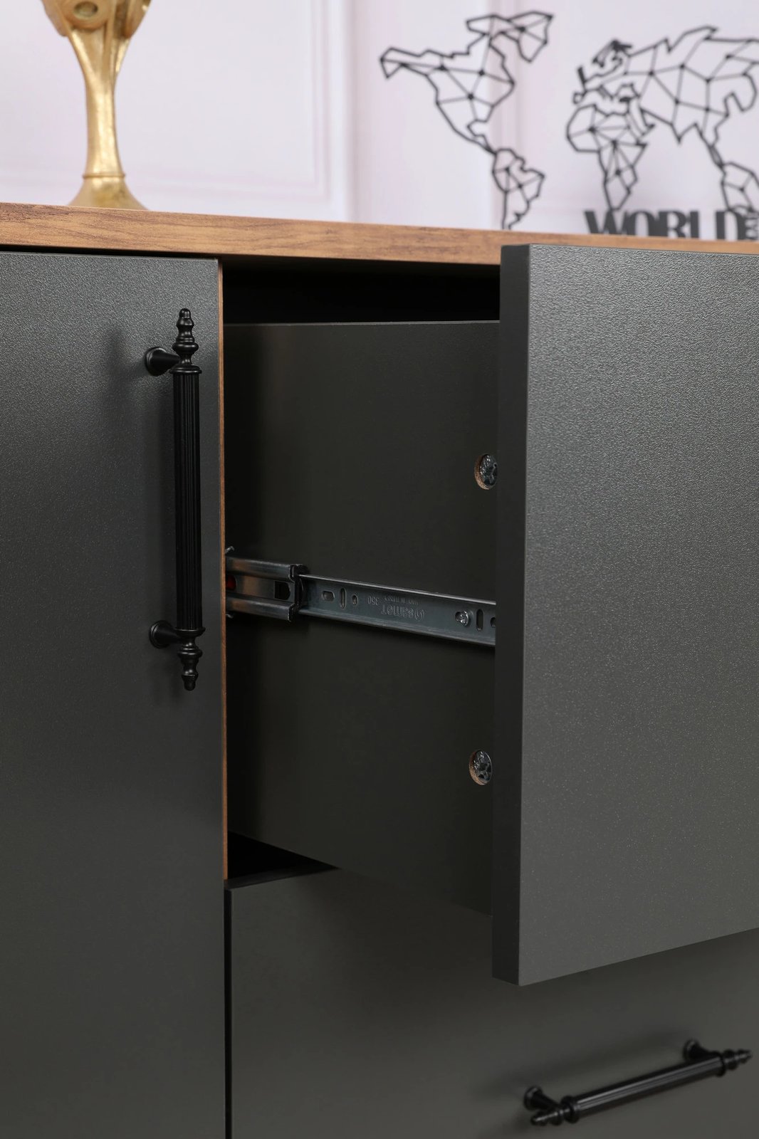 Konsolë Hanah Home, Cordoba, ngjyrë arre dhe antracit