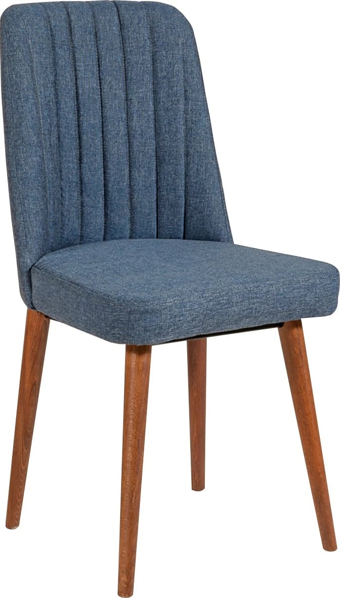 Set tavolinë me karrige për ngrënie, zgjatues, ngjyrë arre, blu e errët, Hanah Home Vina 1048 - 3, 4 pjesë