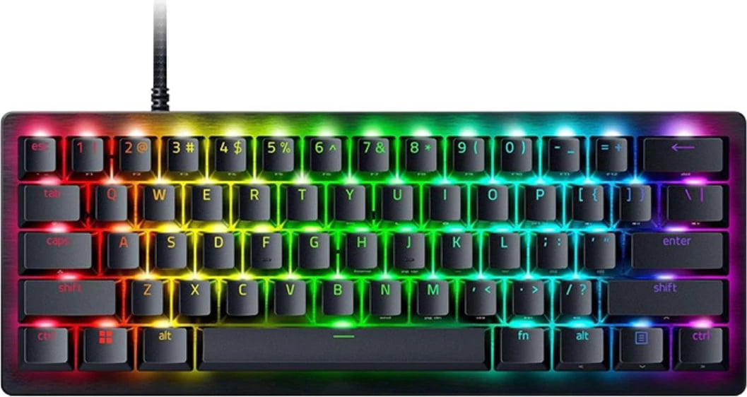 Tastierë gaming Razer Huntsman V3 Pro Mini RZ03-04990100-R3M1, layout US-Intl, kompakte 60%, ndriçim RGB, e zezë