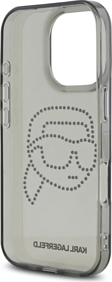 Mbështjellës Karl Lagerfeld IML Rhinestones Karl Head për iPhone 16 Pro, i zi