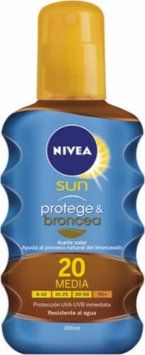 Vaj për mbrojtje nga dielli NIVEA Sun Protect & Bronze SPF20, 200ml