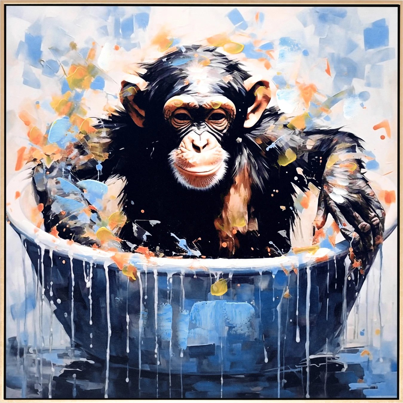 Pikturë muri me majmun, FH4539, kornizë PS, 62x4.5x62 cm