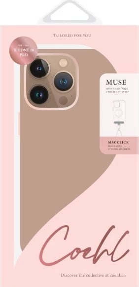 Mbështjellës UNIQ Coehl Muse me karikim magnetik për iPhone 16 Pro, Rozë