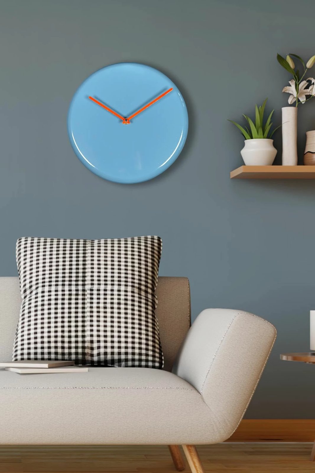 Orë muri dekorative metalike Wallity, blu, 30cm