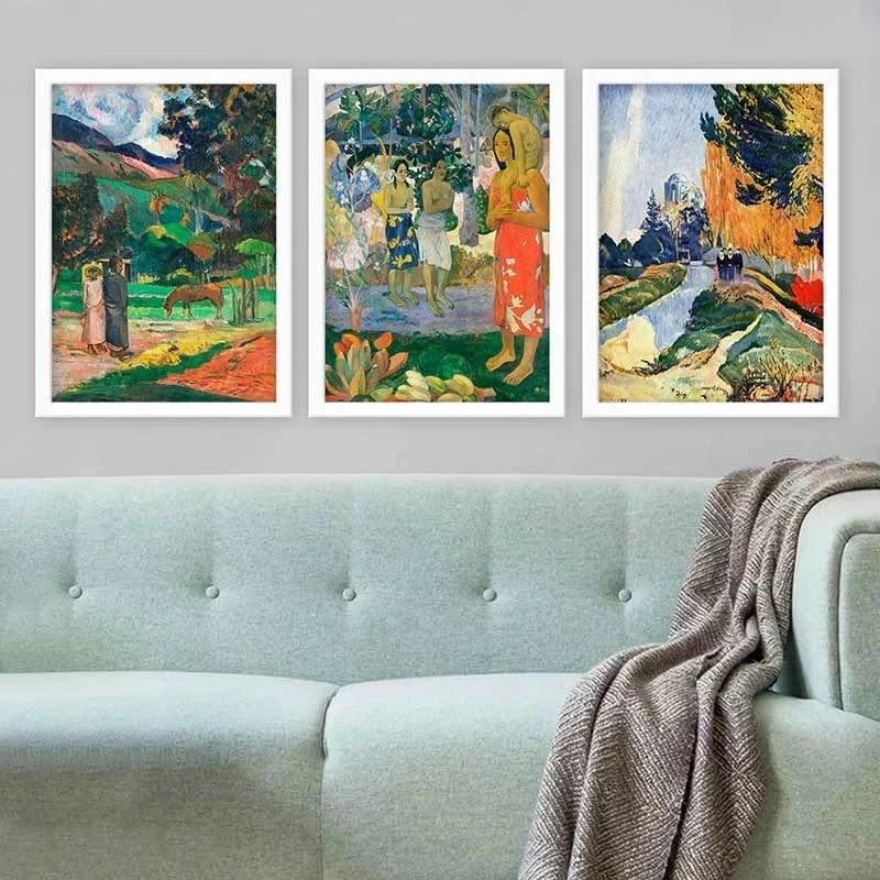 Set pikturash dekorative me kornizë, shumëngjyrëshe, 3 pjesë, Wallity, 35x45cm