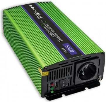 Invertor Qoltec Monolith 51940, 600 W, 12V në 230V, Auto, Gjelbër Invertor Qoltec Monolith 51940, 600 W, 12V në 230V, Auto, Gjelbër