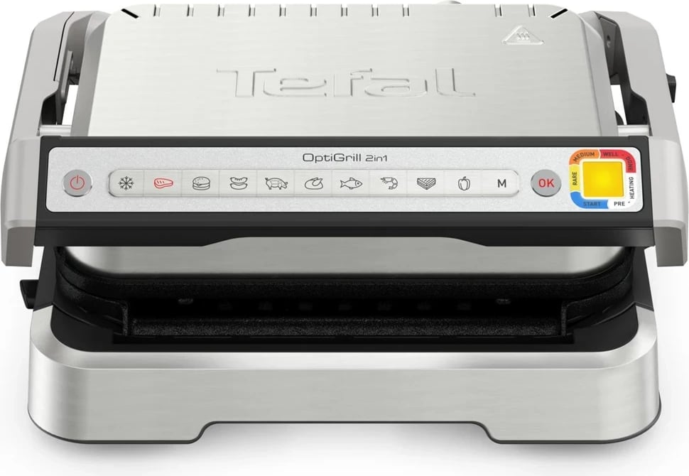 Grill kontakti Tefal OptiGrill 2in1 GC773D, Çelik inox