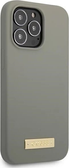 Mbështjellës Guess GUHMP13XSPLG për iPhone 13 Pro Max 6.7", silikon, MagSafe, Gri