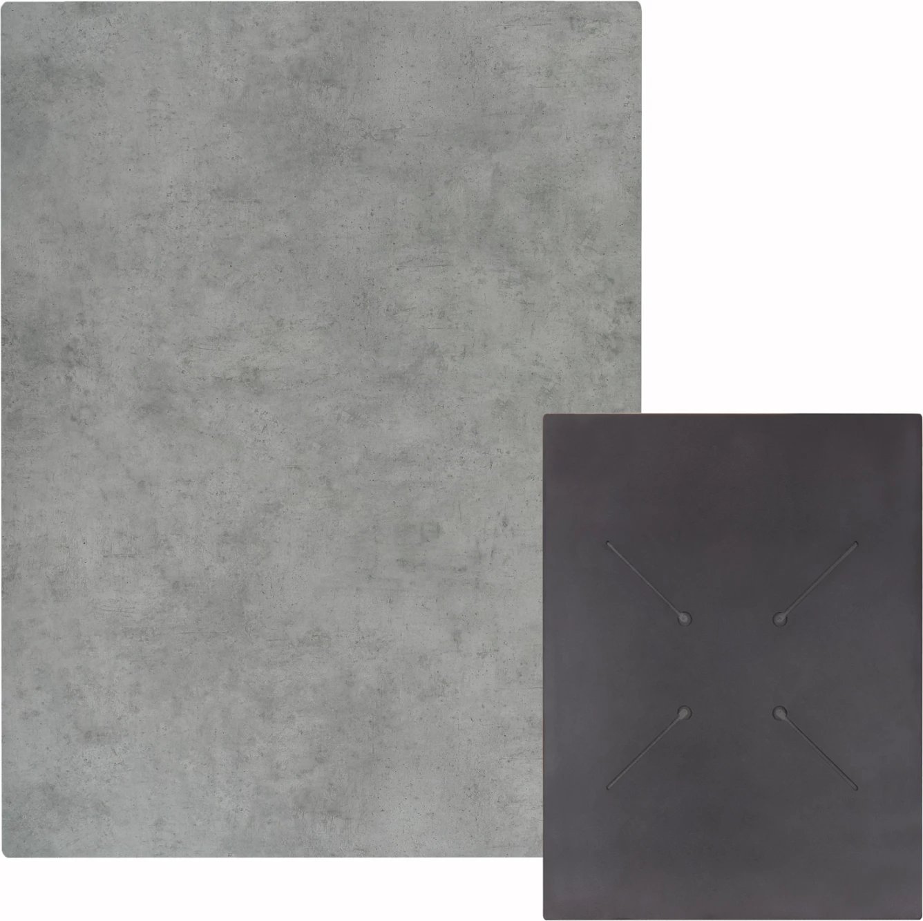 Sipërfaqe tavoline HPL, drejtkëndëshe, ngjyrë çimento, 60x80cm, set prej 2 copësh