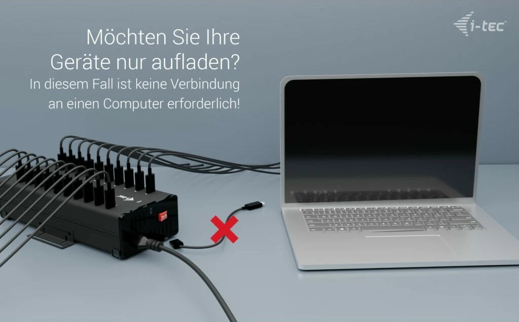 HUB USB-C/USB-A i-tec, 20 porta, 15W për port, 300W, i zi