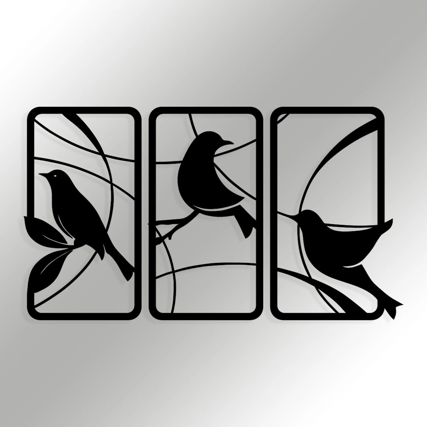 Aksesor dekorativ metalik për mur, Wallity Sentimiento 337, ngjyrë e zezë, 120x68cm