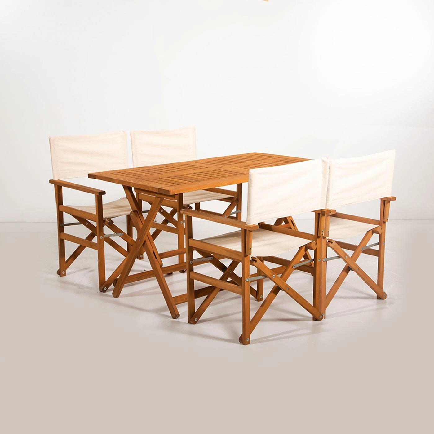 Tavolinë me karrige për terasë, 5 copë, Skye Decor, MYR01, ngjyrë krem