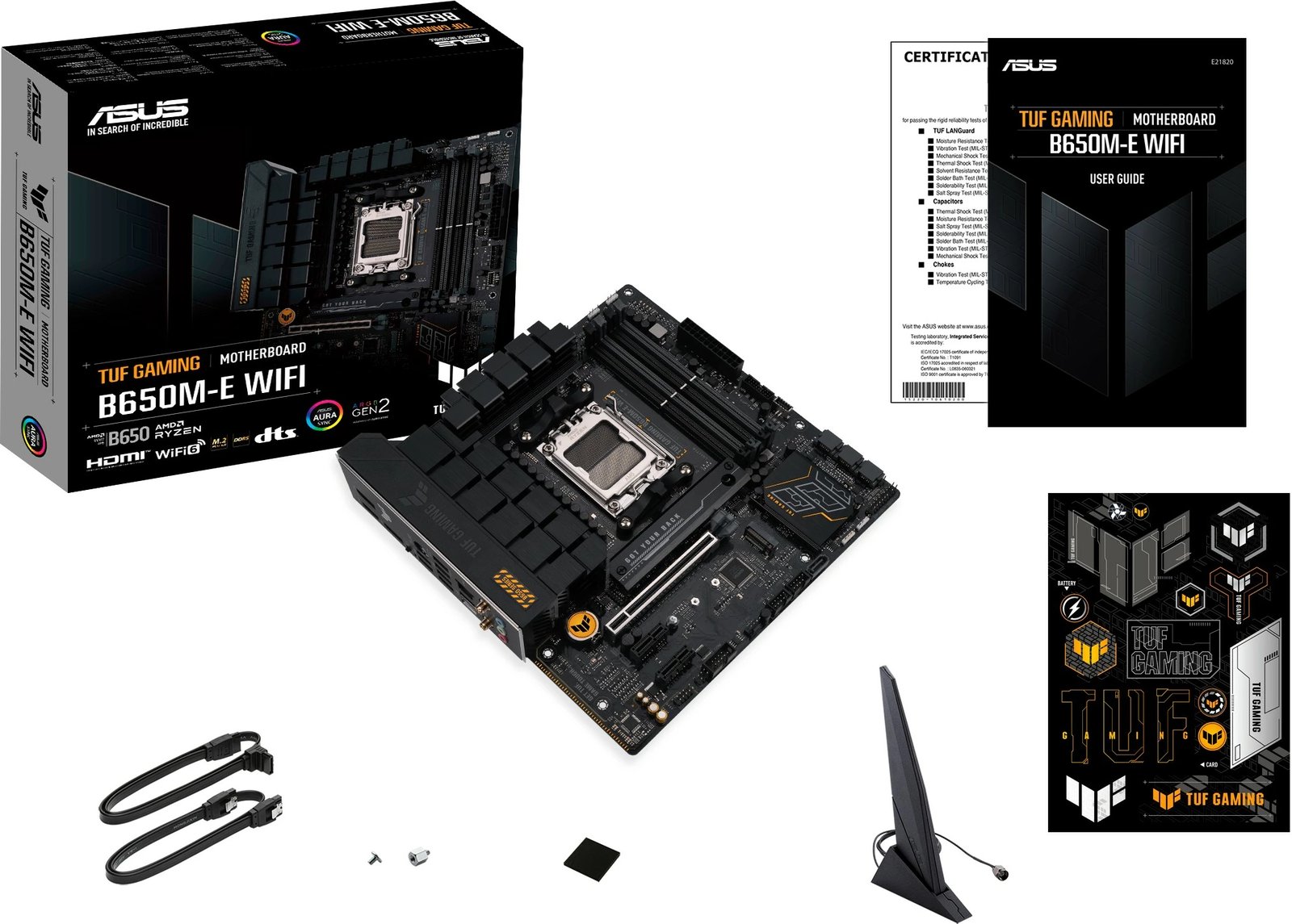 Pllakë amë ASUS TUF GAMING B650M-E WIFI, AMD, Socket AM5, DDR5, 128 GB, e zezë