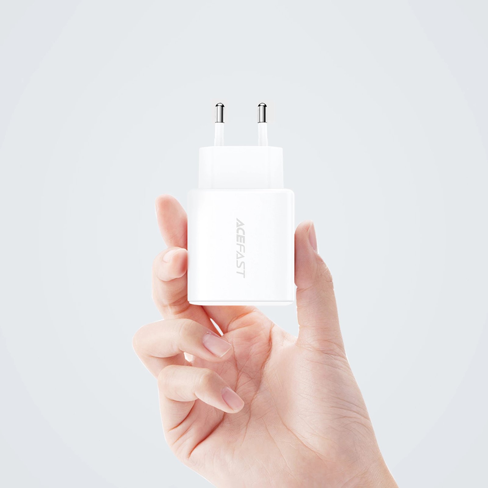 Karikues muri Acefast A25, 20W, USB-C/USB-A, i bardhë