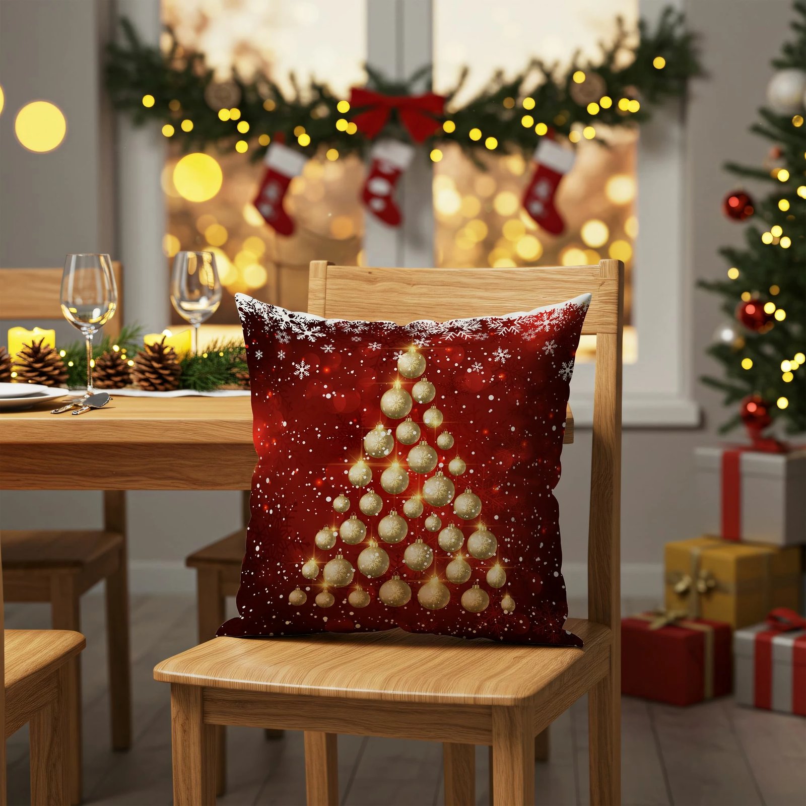 Set mbulesash jastëku për Krishtlindje, 2 copë, shumëngjyrëshe, Evila Originals, PLW-NWYR26 - 4