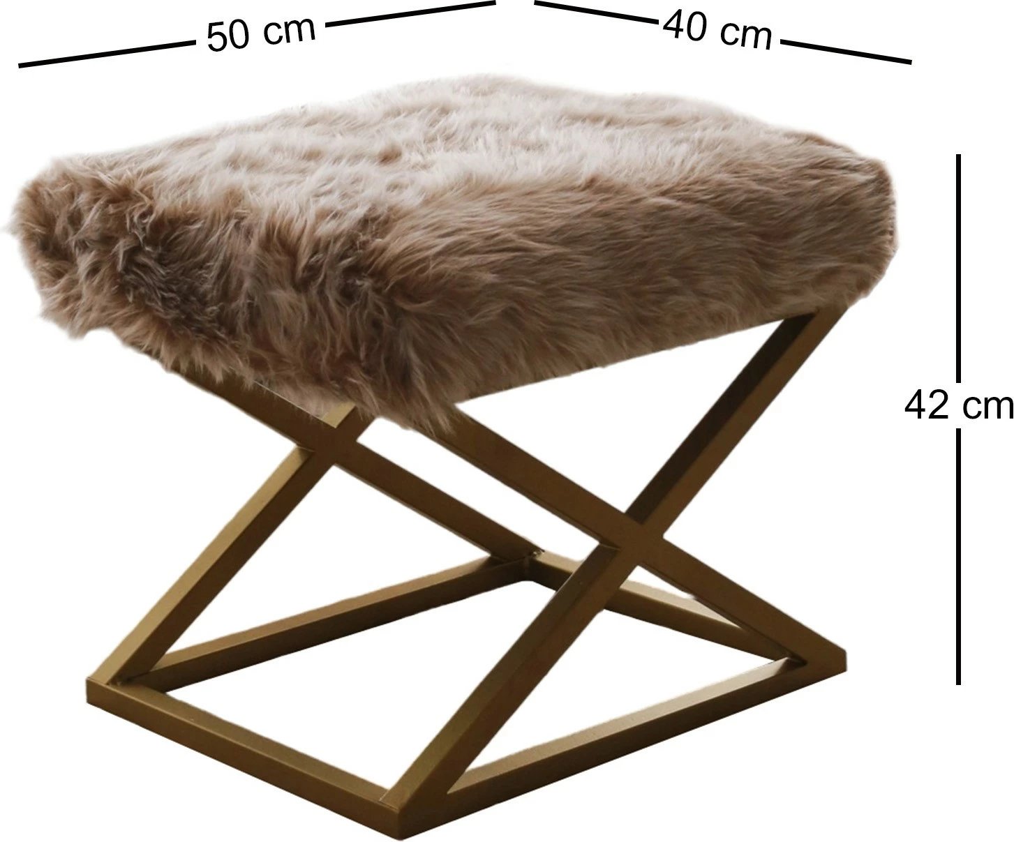 Puf Atelier del Sofa, pelush Capraz, ngjyrë ari dhe kafe